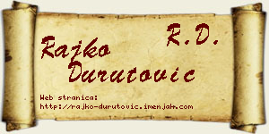 Rajko Durutović vizit kartica